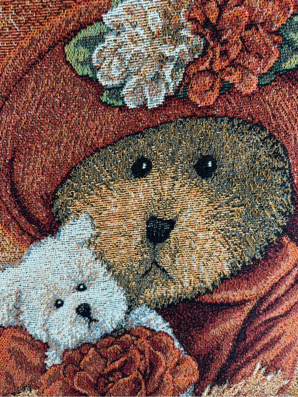 Boyds Bears Fallsworth 2007 Tapestry Throw 51x68 Cotton Made USA Autumn